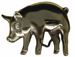 Brass cutout 3-D Pig Buckle 